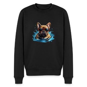 Meister im Hundeschwimmen - Männer Premium Bio Pullover - Schwarz - Vorne - Nico (187cm)