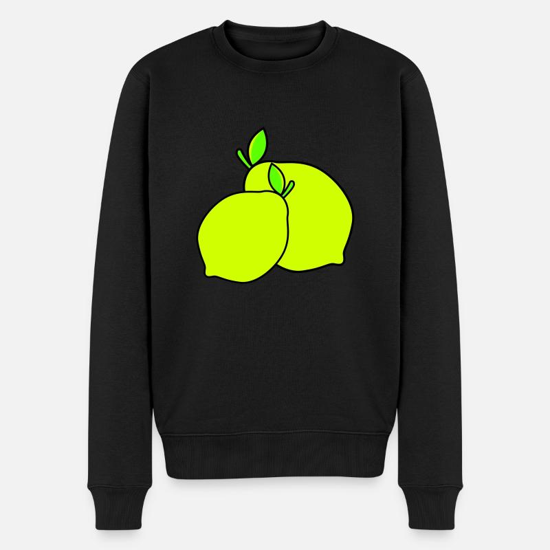 zitronen - Männer Premium Bio Pullover - Schwarz