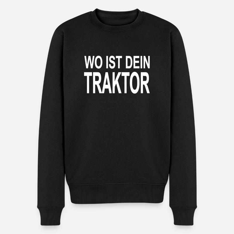 Traktor - Männer Premium Bio Pullover - Schwarz