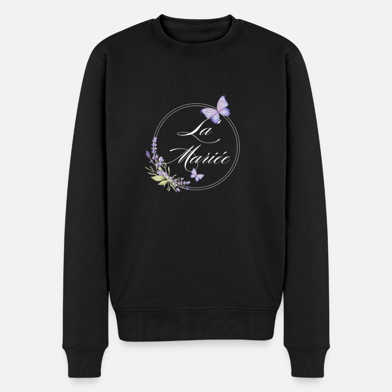 Der Braut-Schmetterling - Braut-Geschenkidee - Männer Premium Bio Pullover - Schwarz