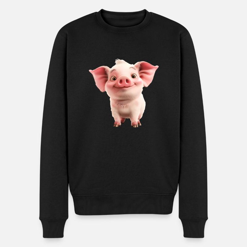 Petit porcelet mignon - Pull Premium bio Homme - noir