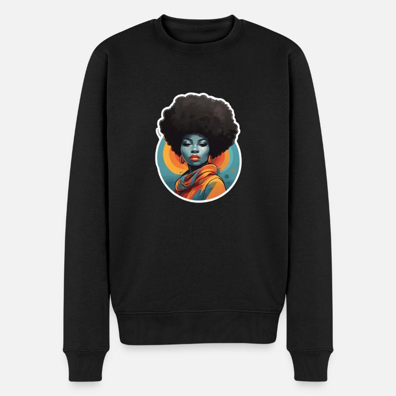 Afrikanerin - Männer Premium Bio Pullover - Schwarz