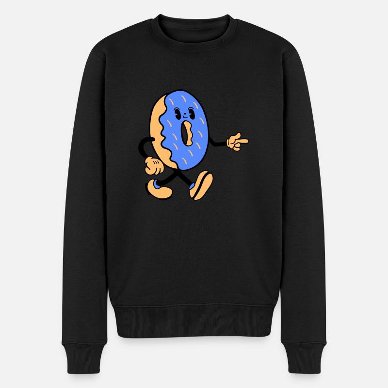 donut comic 1 - Männer Premium Bio Pullover - Schwarz