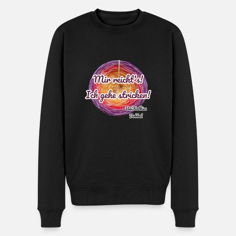 Mir reichts , ich gehe stricken - Männer Premium Bio Pullover - Schwarz