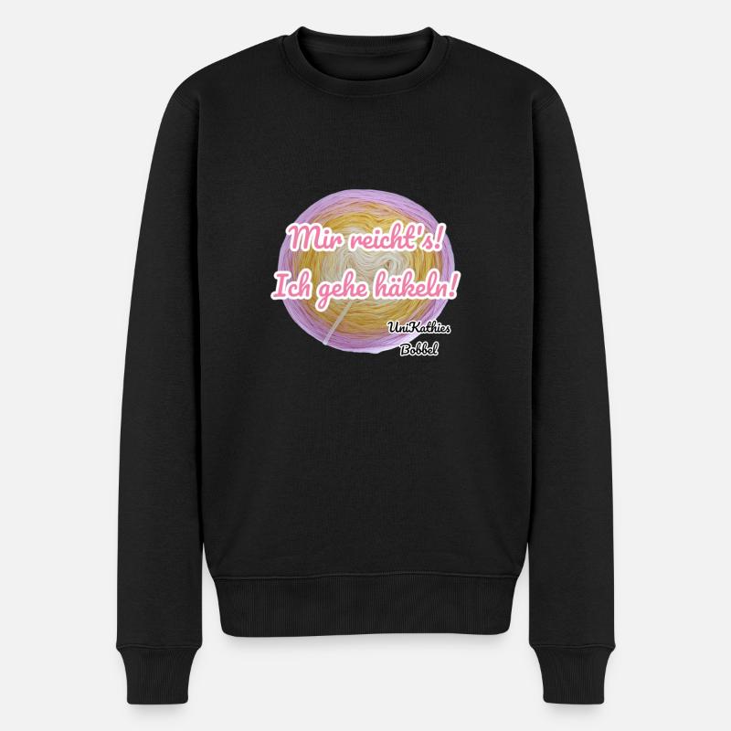 Mir reichts , ich gehe häkeln - Männer Premium Bio Pullover - Schwarz