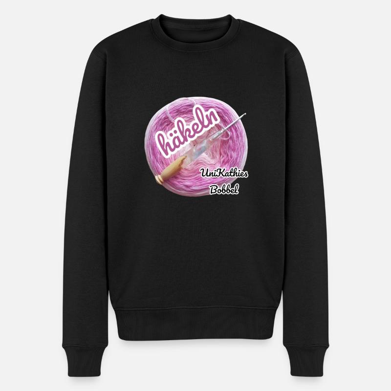 Häkeln - Männer Premium Bio Pullover - Schwarz