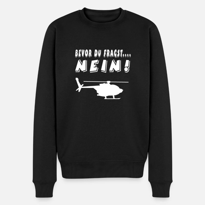 Hubschrauber - Männer Premium Bio Pullover - Schwarz