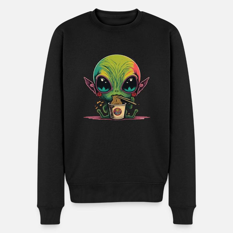 Jeder liebt Ramen - Männer Premium Bio Pullover - Schwarz