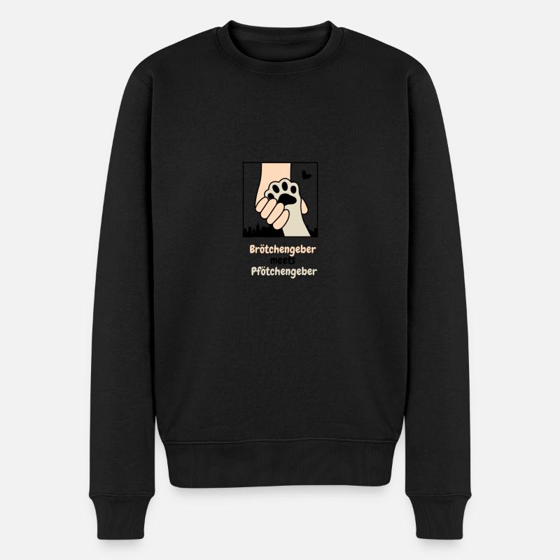 HUND - HAND UND PFOTE - Männer Premium Bio Pullover - Schwarz
