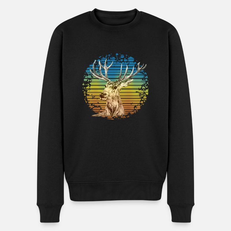 Cerf - Pull Premium bio Homme - noir