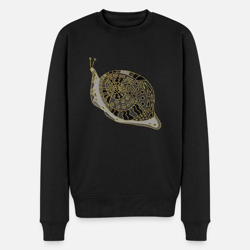 Schnecke - Männer Premium Bio Pullover - Schwarz
