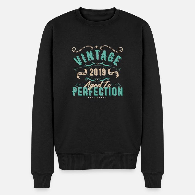 Vintage 2019-Cadeau d’Anniversaire 2019 - Pull Premium bio Homme - noir