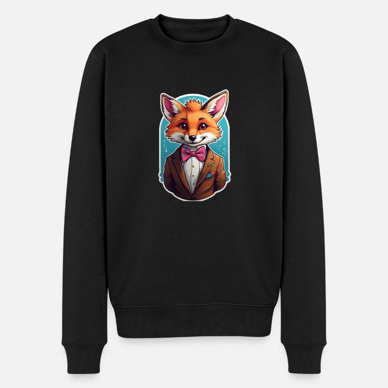 Renard comique drôle - Pull Premium bio Homme - noir