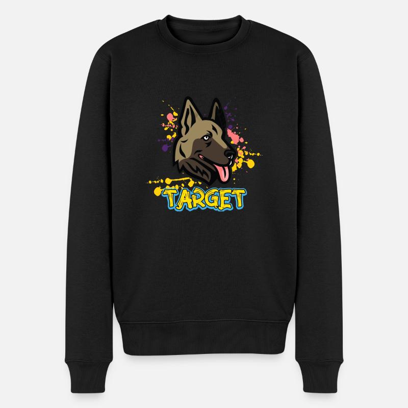 Hund - Fokus - Männer Premium Bio Pullover - Schwarz