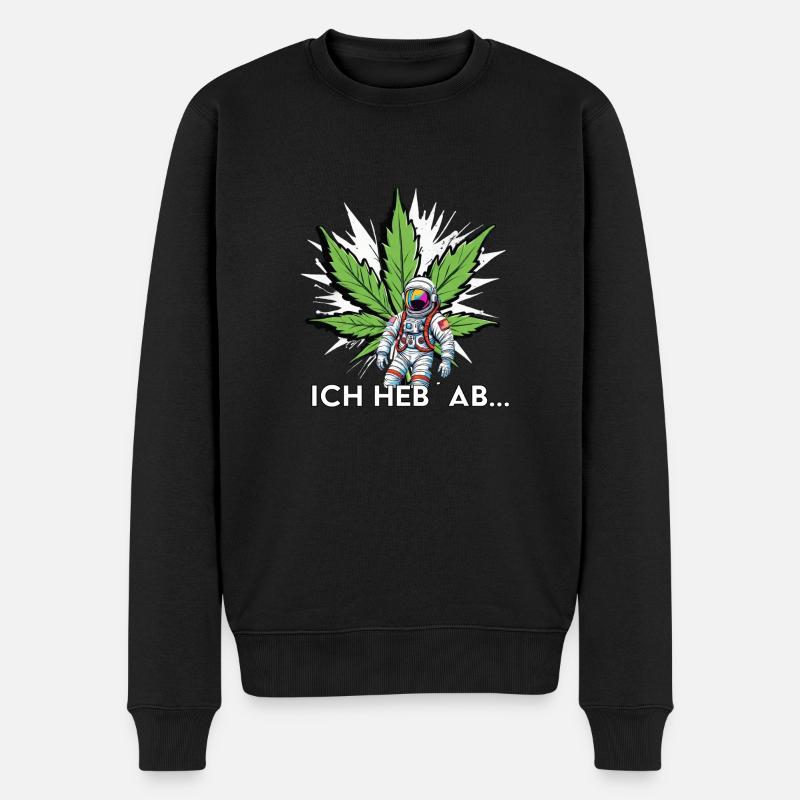 wie ein Astronaut - Männer Premium Bio Pullover - Schwarz