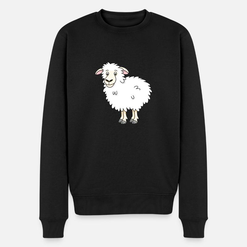 lustiges Schaf - Männer Premium Bio Pullover - Schwarz