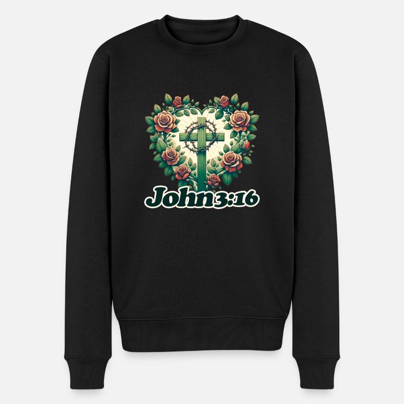 Jean 3 :16 - Pull Premium bio Homme - noir