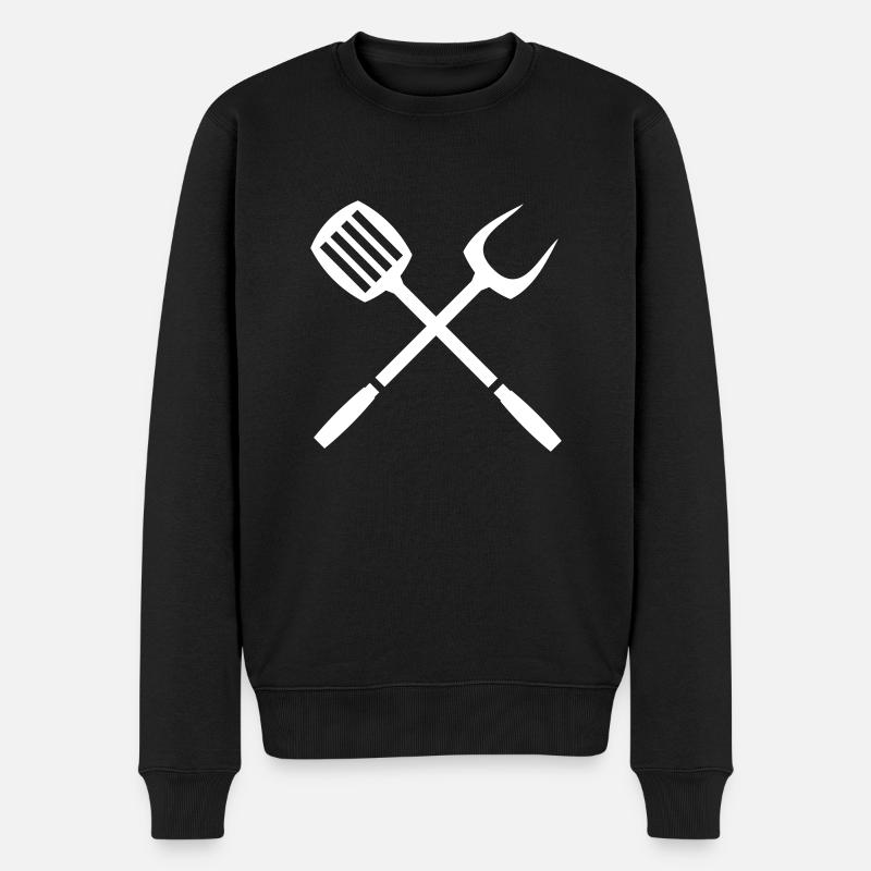 grillzange 1 - Männer Premium Bio Pullover - Schwarz