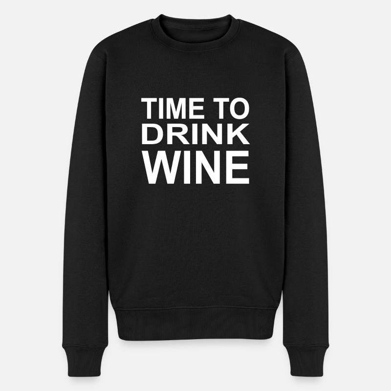 Wein - Männer Premium Bio Pullover - Schwarz