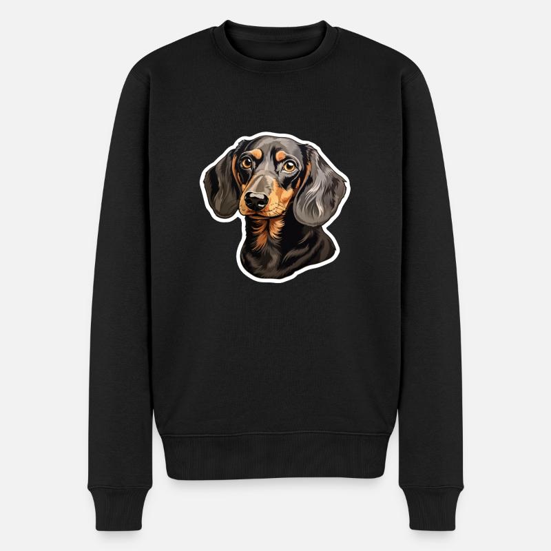 Dackel oder Dachshund - Männer Premium Bio Pullover - Schwarz