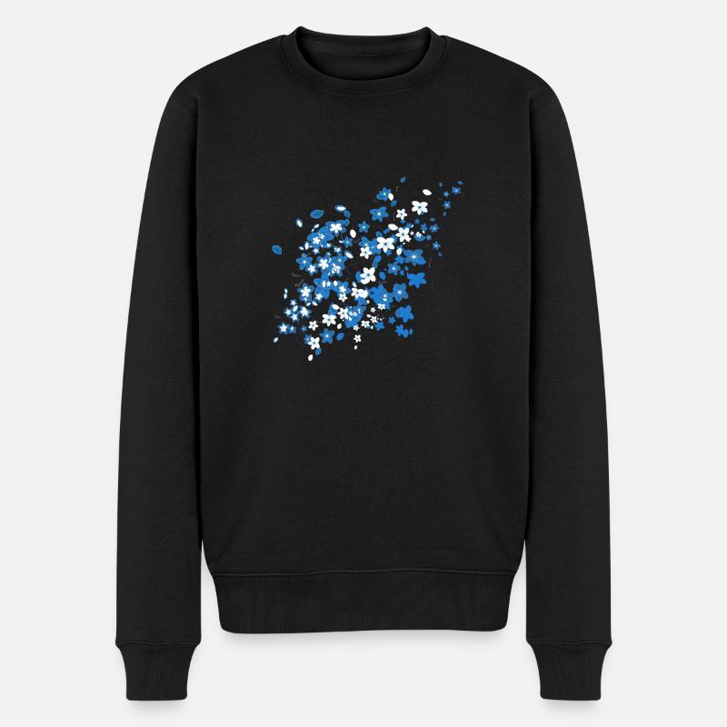 Sakura bleu - Pull Premium bio Homme - noir