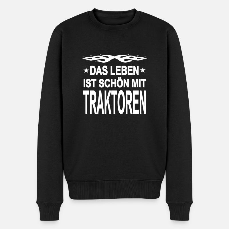 Traktor - Männer Premium Bio Pullover - Schwarz