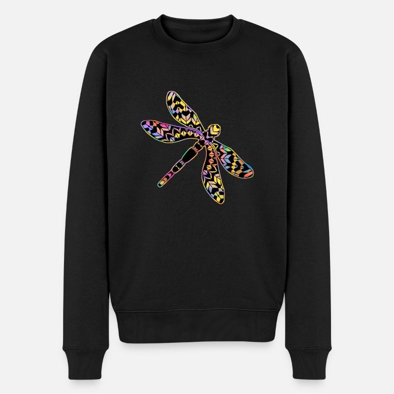 Libelle - Männer Premium Bio Pullover - Schwarz