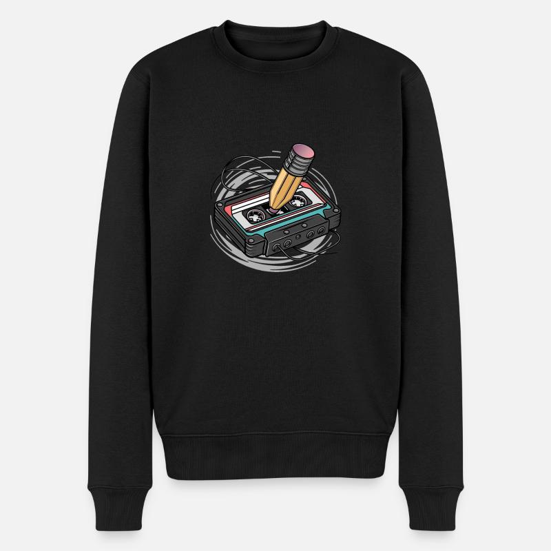 Kassette - Männer Premium Bio Pullover - Schwarz
