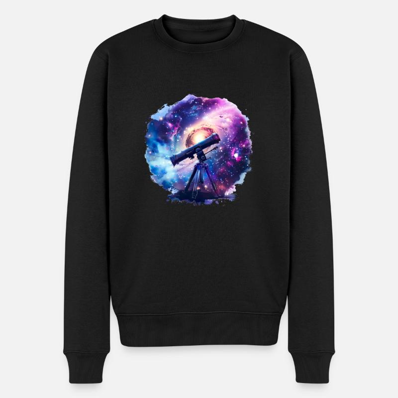 Ein Teleskop erweitert unseren Horizont - Männer Premium Bio Pullover - Schwarz
