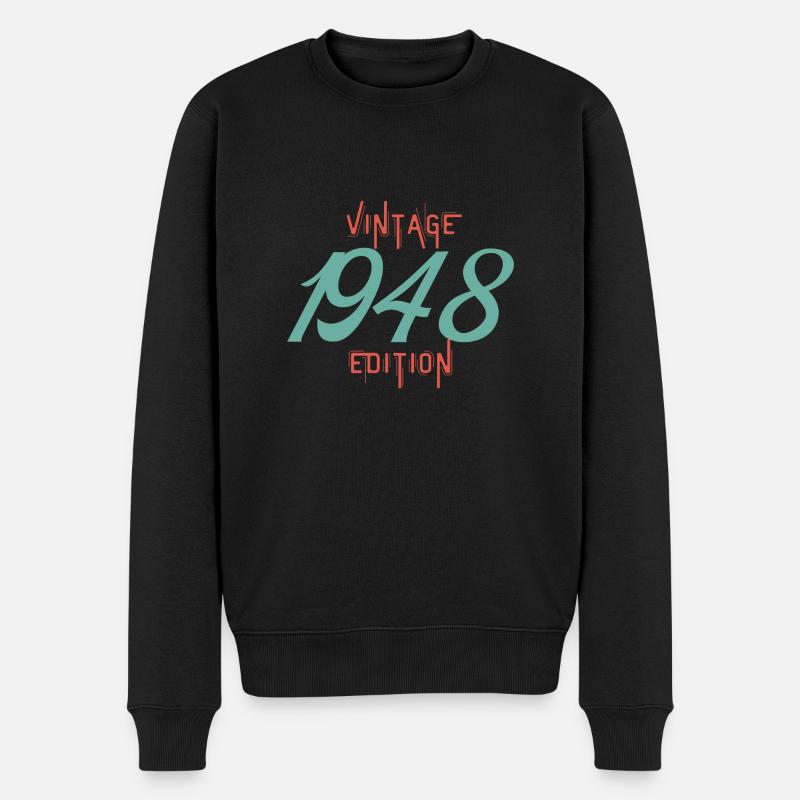 Jahrgang Ausgabe 1948 - Männer Premium Bio Pullover - Schwarz