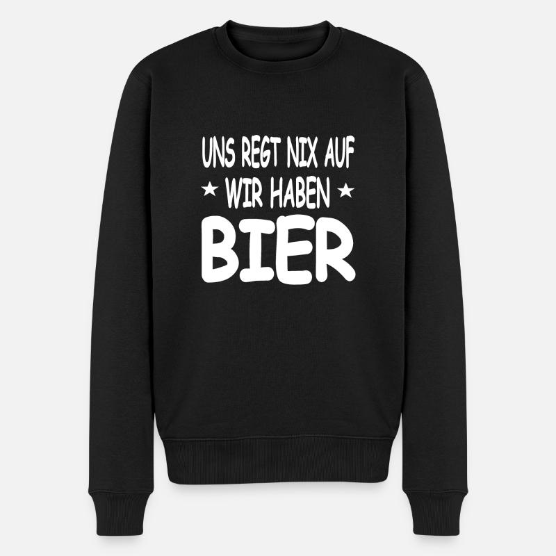 Bier - Männer Premium Bio Pullover - Schwarz