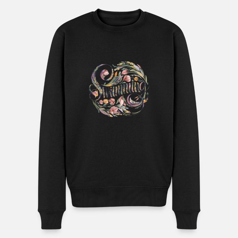 Nageur floral - Pull Premium bio Homme - noir