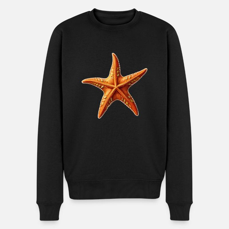 Seestern - Männer Premium Bio Pullover - Schwarz