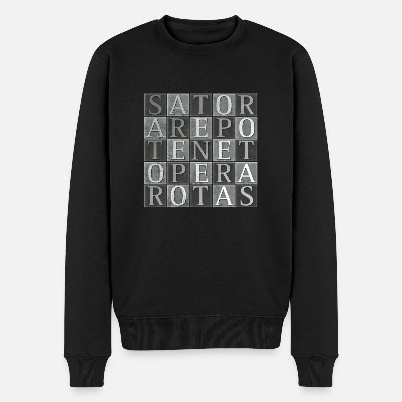 Sator Arepo - Männer Premium Bio Pullover - Schwarz