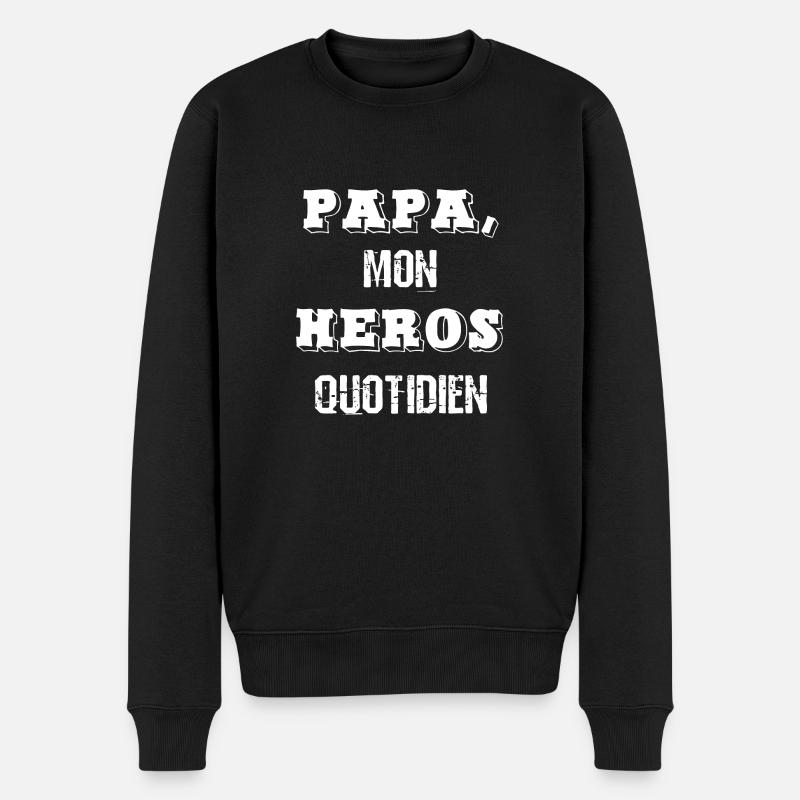 PAPA, mon héros quotidien - Pull Premium bio Homme - noir