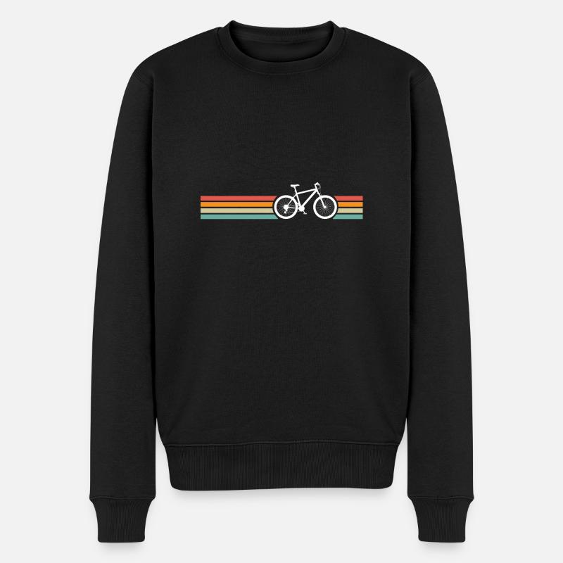 Retro-Vintage-Fahrrad - Männer Premium Bio Pullover - Schwarz