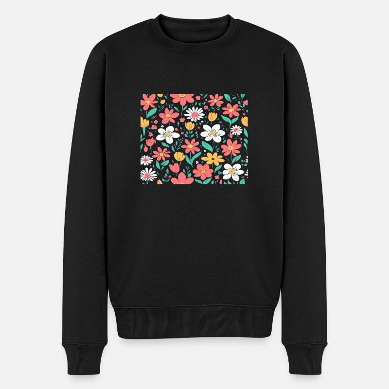 Spring Flowers Background Spring - Men's Premium Organic Jumper - black