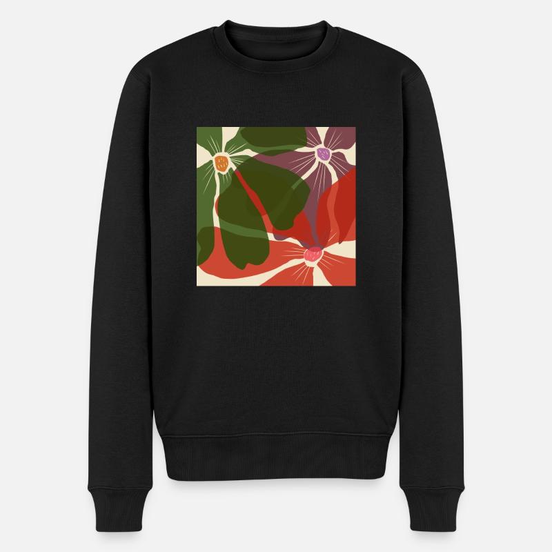 Motif de fleurs - Pull Premium bio Homme - noir