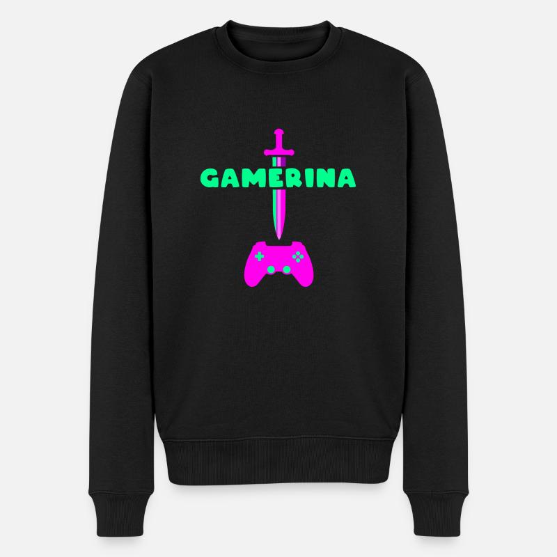 Gamerina # 2 - Männer Premium Bio Pullover - Schwarz