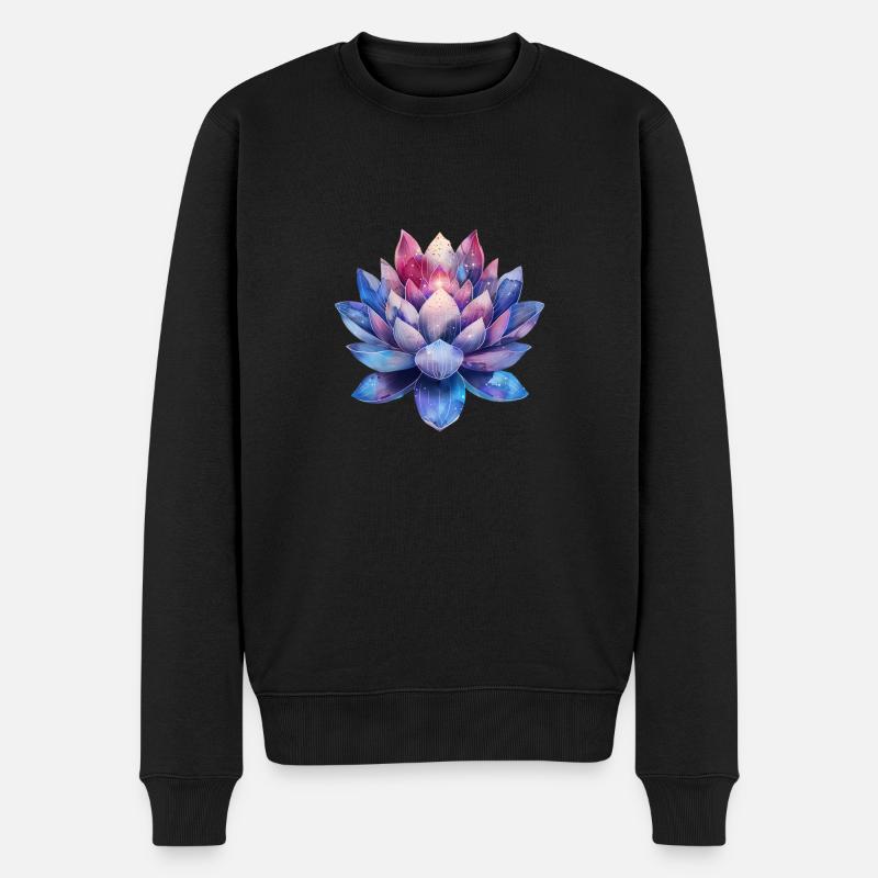 Fleur de lotus Galaxy et étoiles Yoga - Pull Premium bio Homme - noir