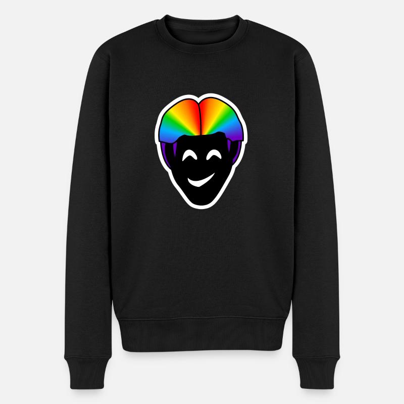 Lächeln glücklich : Sticky Queer Pride - Männer Premium Bio Pullover - Schwarz