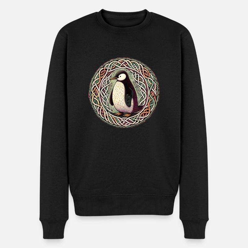 Keltischer Pinguin - Männer Premium Bio Pullover - Schwarz