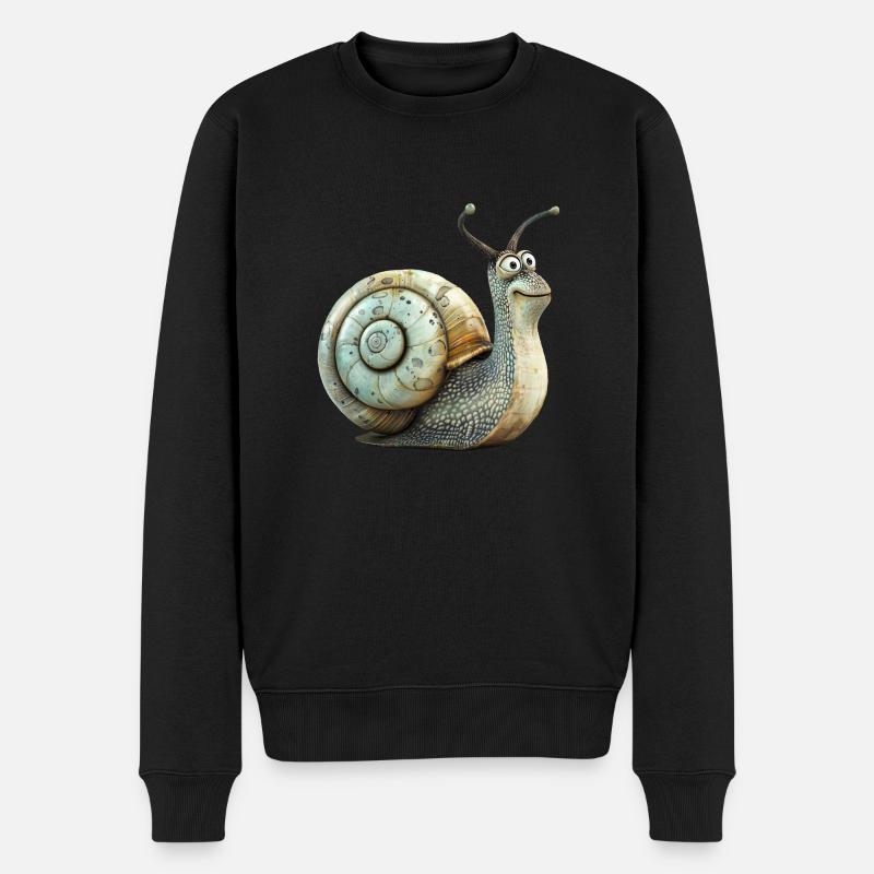 Lustige Weinbergschnecke - Männer Premium Bio Pullover - Schwarz