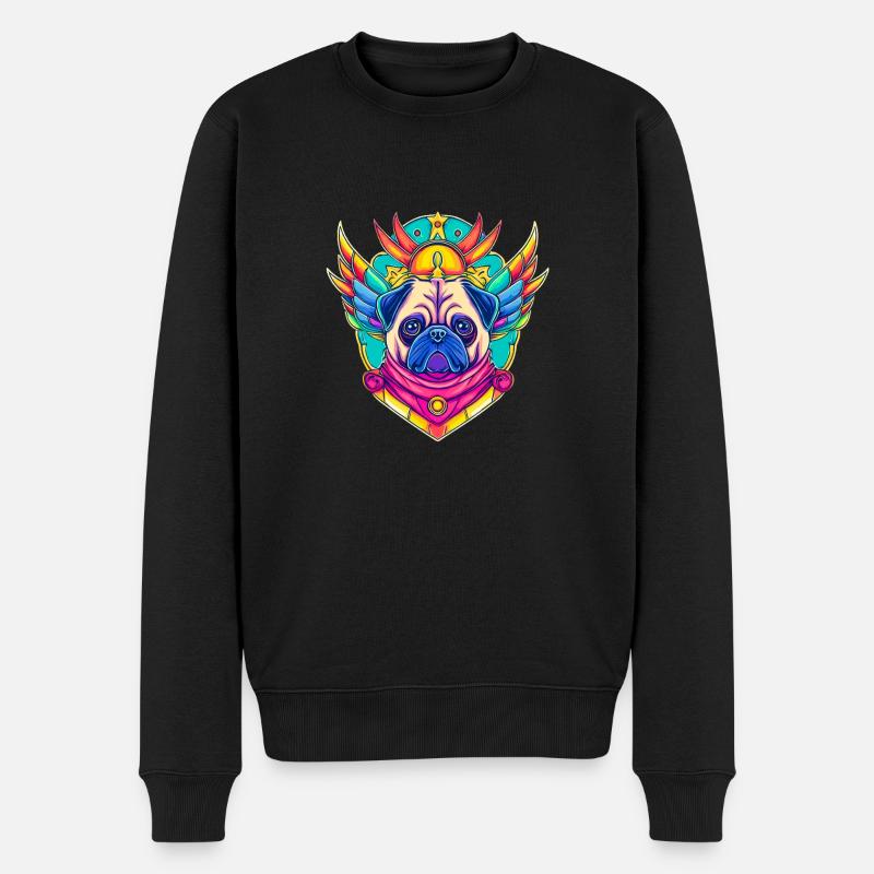 Im Zeichen des Mopses - Männer Premium Bio Pullover - Schwarz