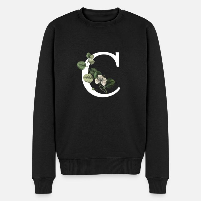 lettre c botanique vert - Pull Premium bio Homme - noir