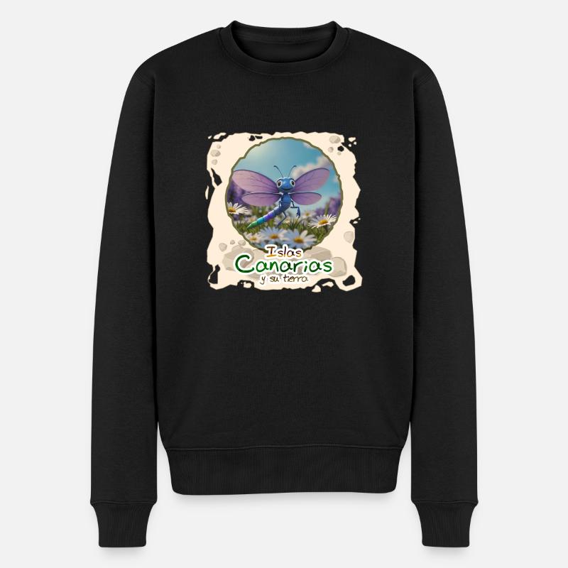 Libelle - Männer Premium Bio Pullover - Schwarz