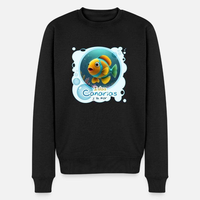 Papageifisch - Männer Premium Bio Pullover - Schwarz