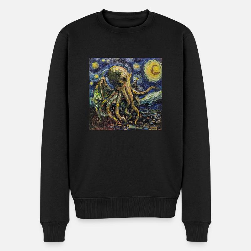 Van Gogh - Männer Premium Bio Pullover - Schwarz