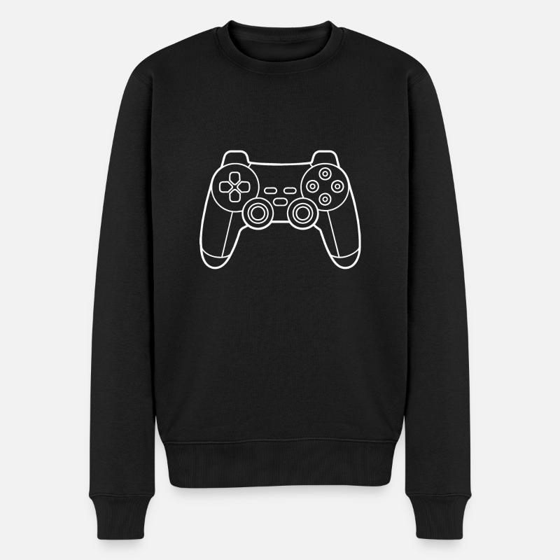 Ein Gamecontroller in weiß - Männer Premium Bio Pullover - Schwarz