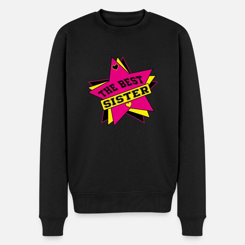 DIE BESTE SCHWESTER - Männer Premium Bio Pullover - Schwarz